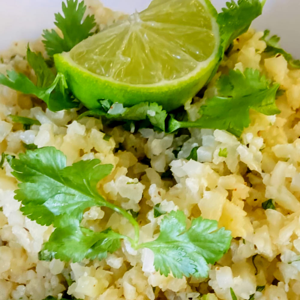 Organic keto cilantro lime caulifoower rice