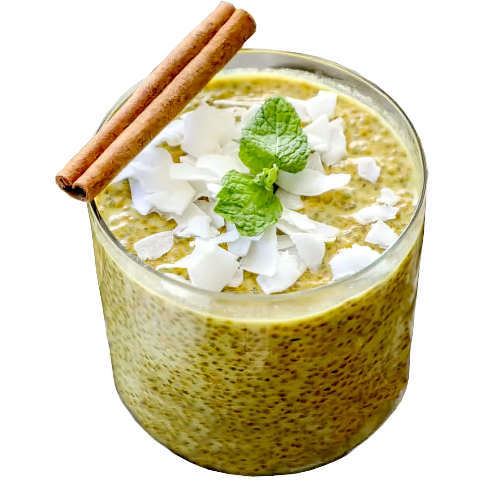 Golden Milk Chia Pudding with Dried Coconut Flakes