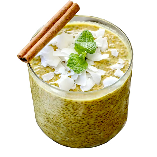 Golden Milk Chia Pudding with Dried Coconut Flakes