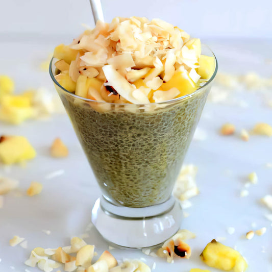 Tropical Chia Pudding with Pineapple and Coconut Flakes [Vegan]