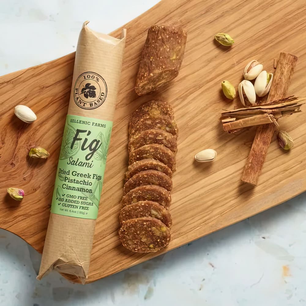 hellenic-farms-vegan-fig-salami-pistachio-cinnamon-board-nourish-vegan-food-houston-delivery-cg