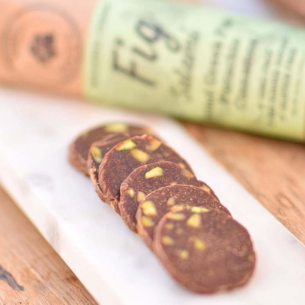 hellenic-farms-vegan-fig-salami-pistachio-cinnamon-nourish-vegan-food-houston-cg