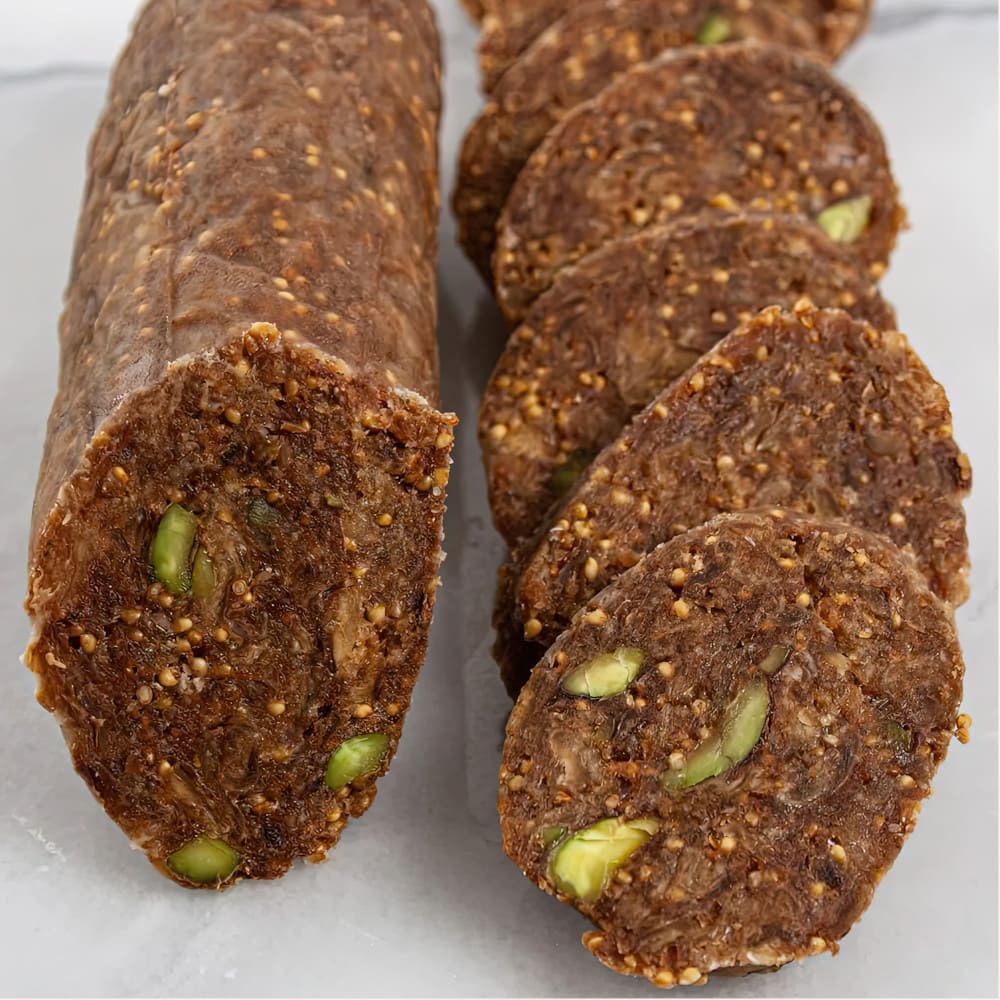 hellenic-farms-vegan-fig-salami-pistachio-cinnamon-unwrap-nourish-vegan-food-houston-cg