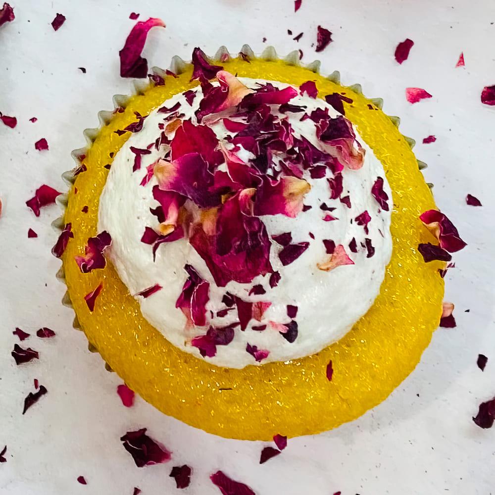 nourish-vegan-food-delivery-catering-houston-saffron-cupcake-cardamom-frosting-rose-petal2-cg
