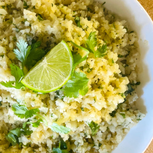 *ORGANIC* Keto Cilantro-Lime Cauliflower Rice [Vegan] [Oil Free]