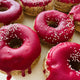 Baked Cinnamon Chia Donuts w Monk Fruit, Beet Glaze & Dye Free Sprinkles [vegan]