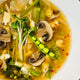 Hot-and-Sour Soup w Cremini Mushrooms & Snap Peas [vegan] [soy]