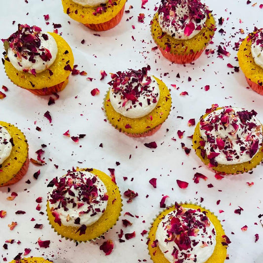nourish-vegan-food-delivery-catering-houston-saffron-cupcake-cardamom-frosting-rose-petal-cg