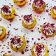 Mini Saffron Cupcake w Cardamom Frosting & Rose Petals [vegan]